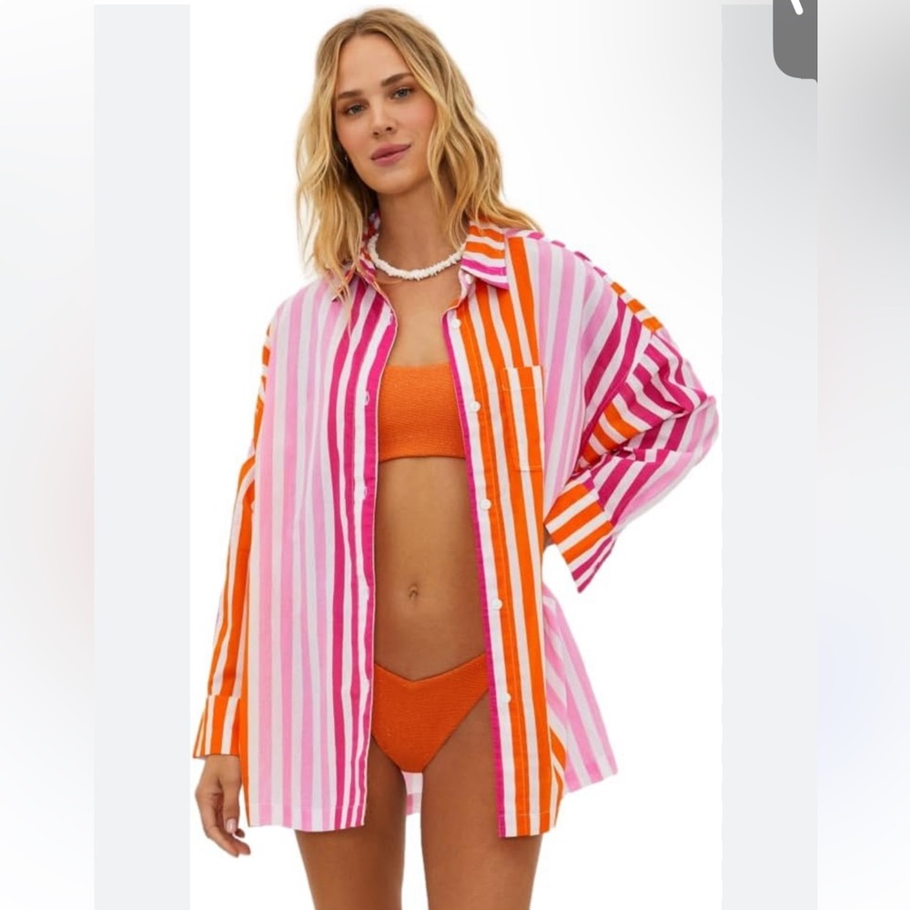 NWT Beach Riot Alexa Striped Button Down Shirt